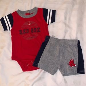 Red Sox Onesie/Bodysuit & Matching Shorts - 3-6 Months